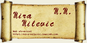 Mira Milević vizit kartica